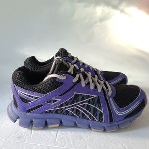 Reebok Women’s Smoothflex Flyer Sneakers Sz 7.5 Black And Purple